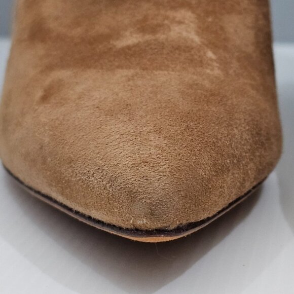 Vince Pilar Knee High Boot Women 9.5 WIDE CALF Amber Brown Suede Block Heel Fall - Picture 8 of 16